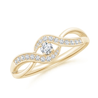 2.8mm GVS2 Solitaire Round Diamond Infinity Promise Ring in Yellow Gold