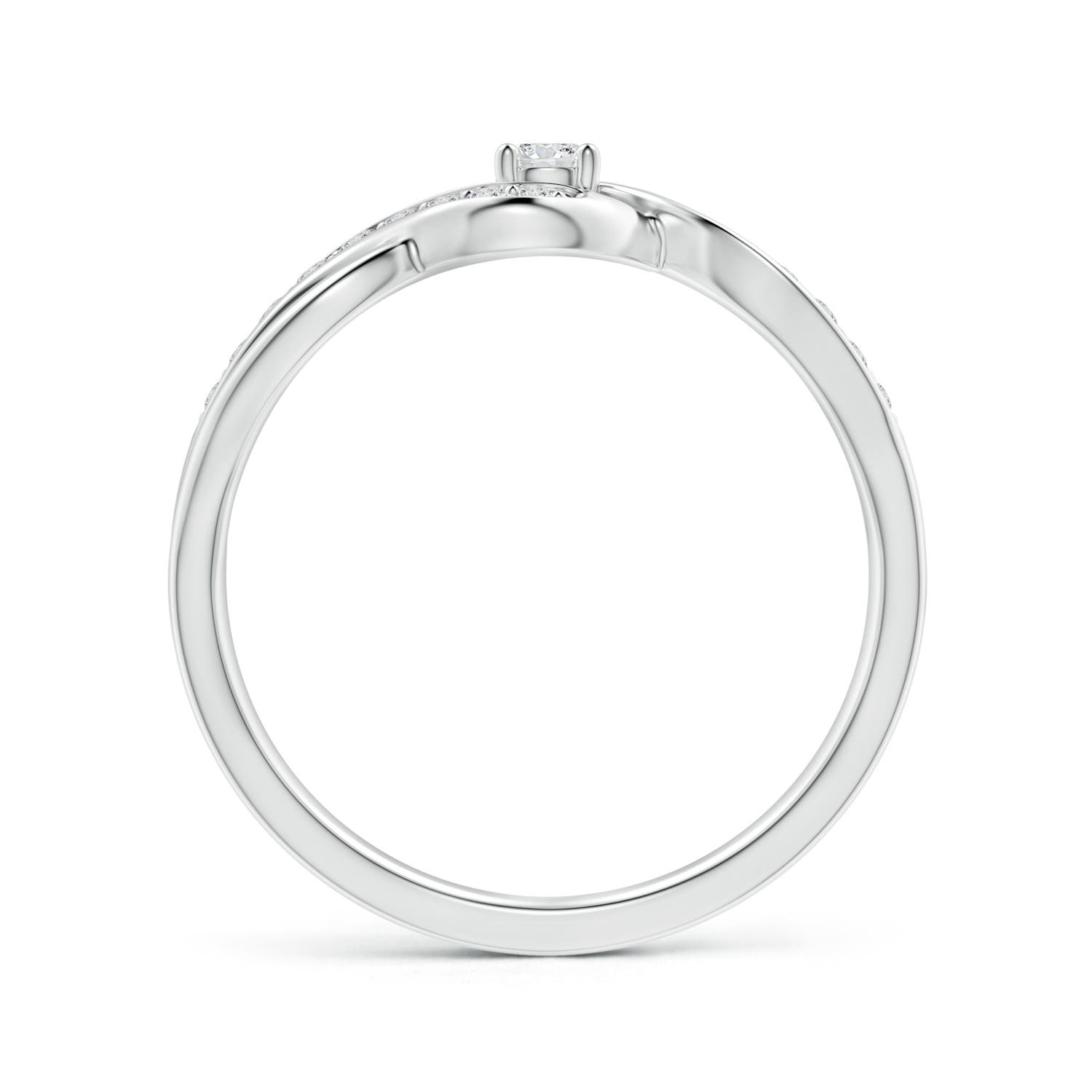 2.8mm HSI2 Solitaire Round Diamond Infinity Promise Ring in 18K White Gold