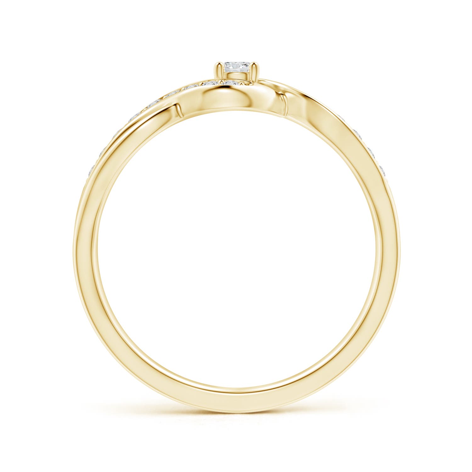 2.8mm HSI2 Solitaire Round Diamond Infinity Promise Ring in 18K Yellow Gold