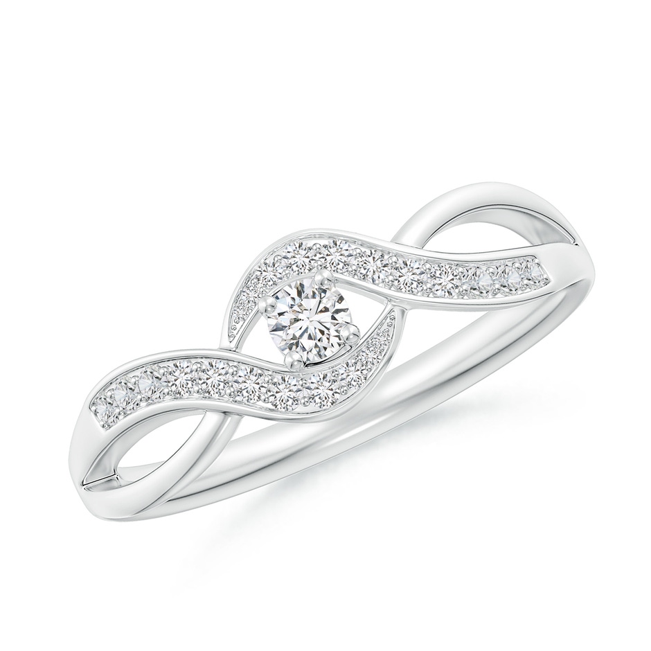 2.8mm HSI2 Solitaire Round Diamond Infinity Promise Ring in White Gold 