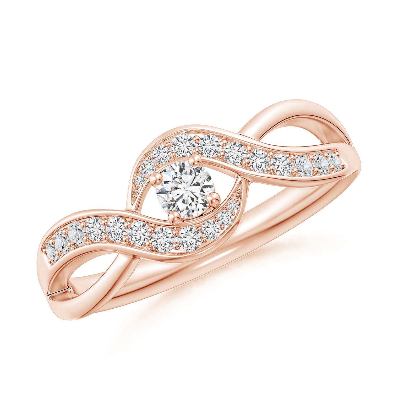 Solitaire Round Diamond Infinity Promise Ring