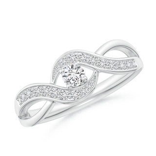 3.2mm HSI2 Solitaire Round Diamond Infinity Promise Ring in White Gold