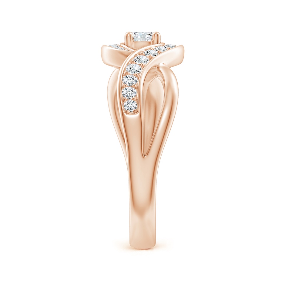 3.7mm GVS2 Solitaire Round Diamond Infinity Promise Ring in 9K Rose Gold side 299