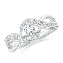 3.7mm GVS2 Solitaire Round Diamond Infinity Promise Ring in White Gold
