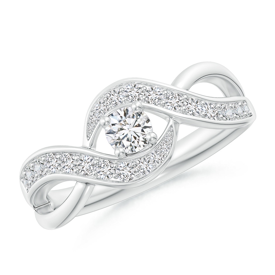 3.7mm HSI2 Solitaire Round Diamond Infinity Promise Ring in P950 Platinum 