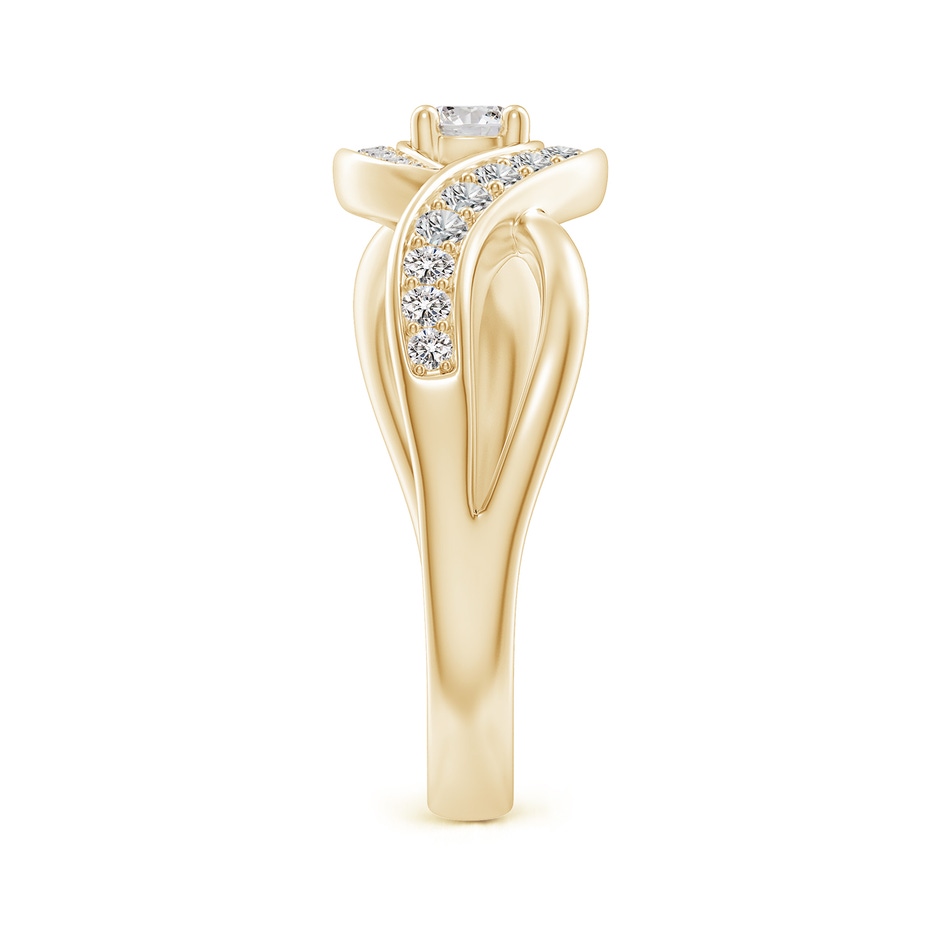 3.7mm IJI1I2 Solitaire Round Diamond Infinity Promise Ring in Yellow Gold side 299