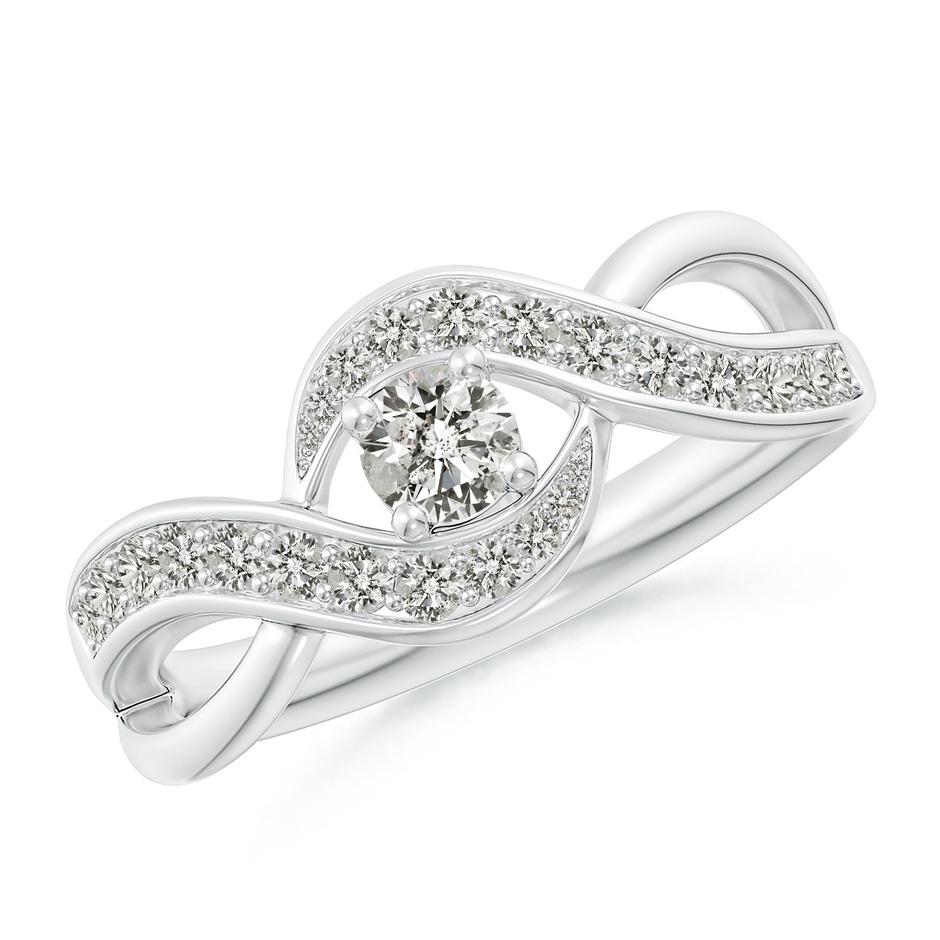 3.7mm KI3 Solitaire Round Diamond Infinity Promise Ring in White Gold 