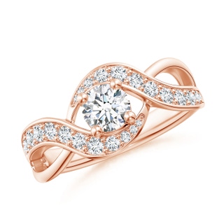 5.1mm GVS2 Solitaire Round Diamond Infinity Promise Ring in 18K Rose Gold