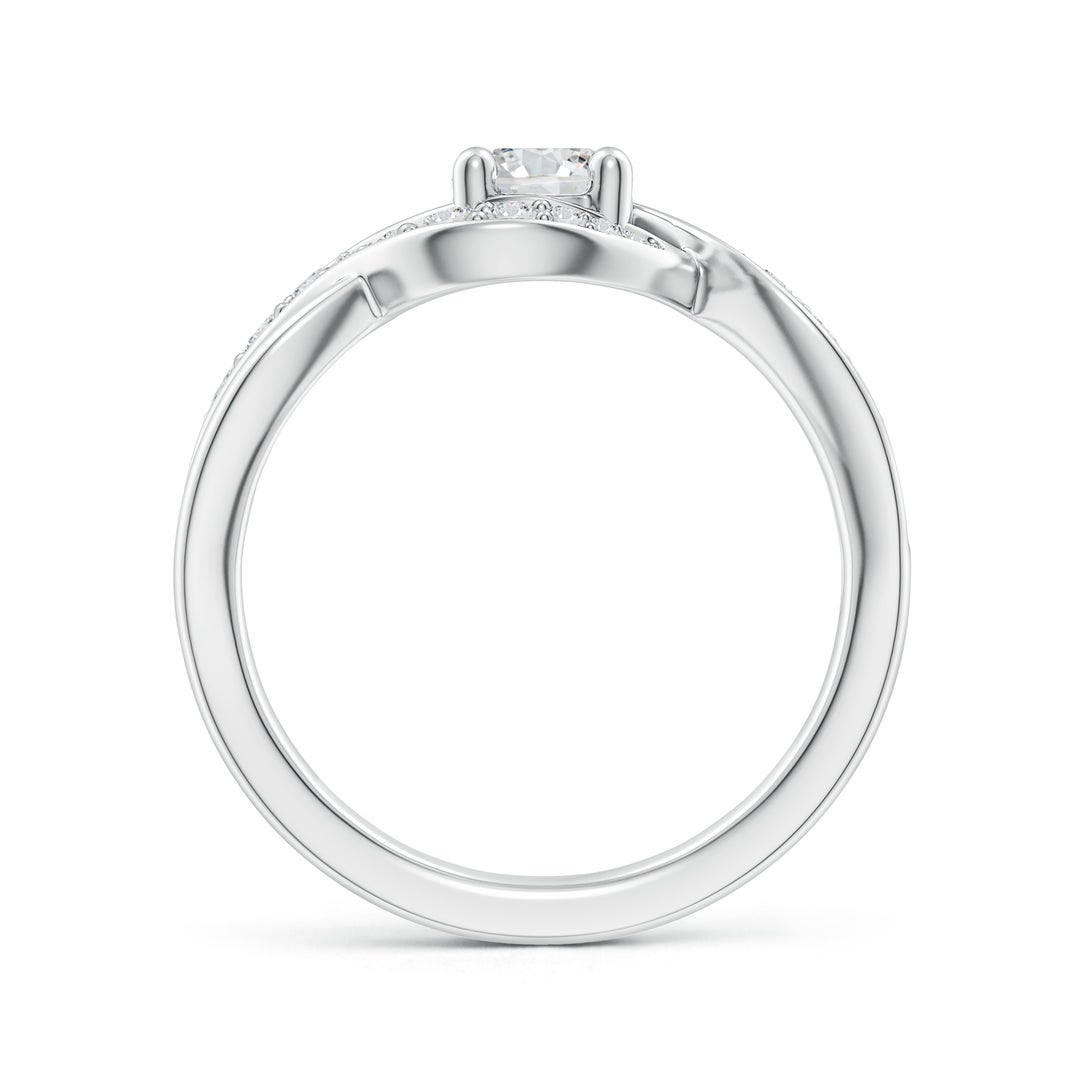 5.1mm HSI2 Solitaire Round Diamond Infinity Promise Ring in White Gold - side 3
