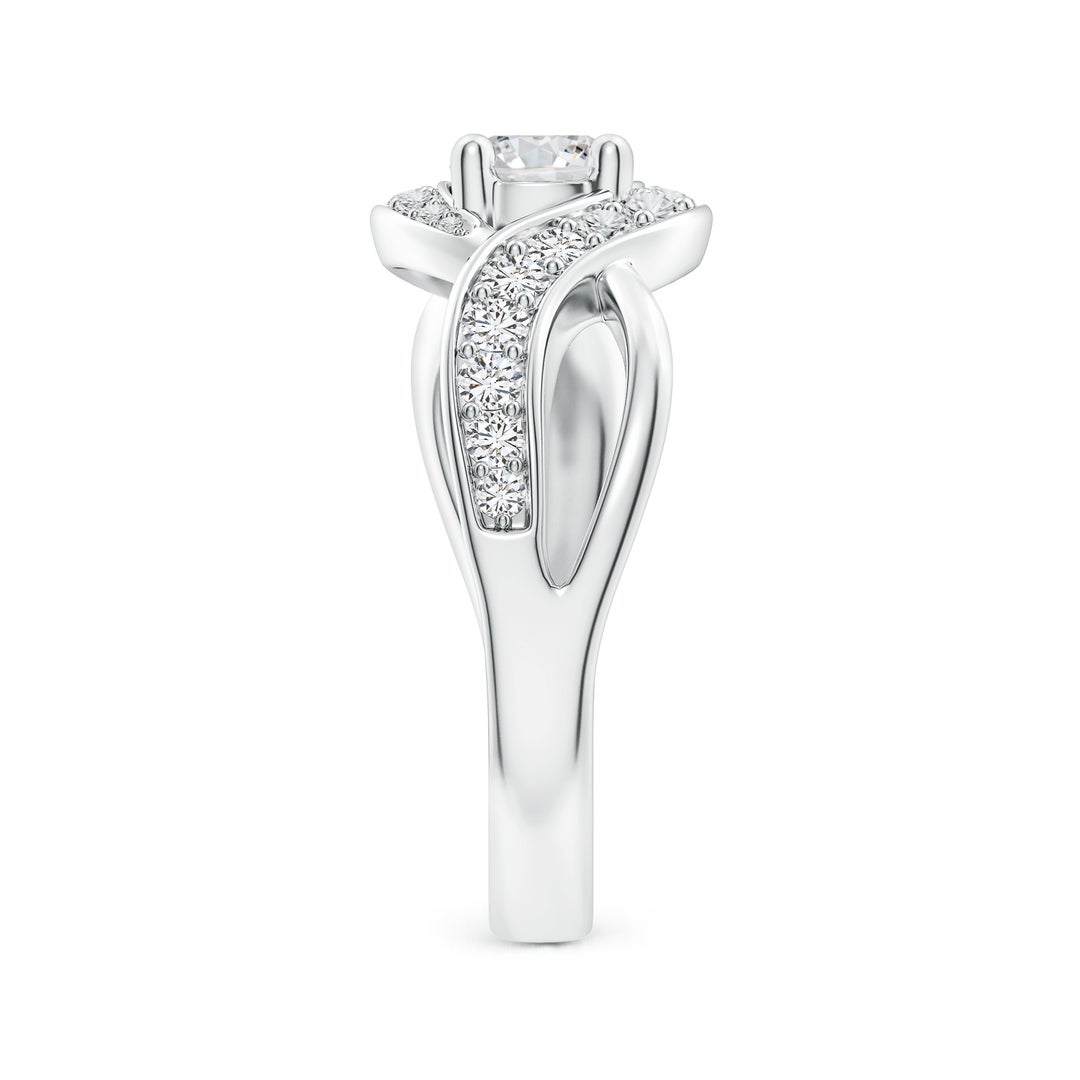 5.1mm HSI2 Solitaire Round Diamond Infinity Promise Ring in White Gold - side 5
