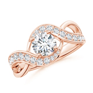 6mm GVS2 Solitaire Round Diamond Infinity Promise Ring in 18K Rose Gold