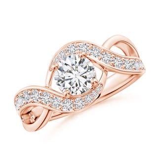 6mm HSI2 Solitaire Round Diamond Infinity Promise Ring in 18K Rose Gold
