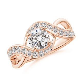 6mm IJI1I2 Solitaire Round Diamond Infinity Promise Ring in Rose Gold