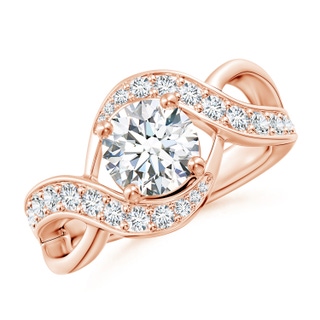 7mm GVS2 Solitaire Round Diamond Infinity Promise Ring in 18K Rose Gold