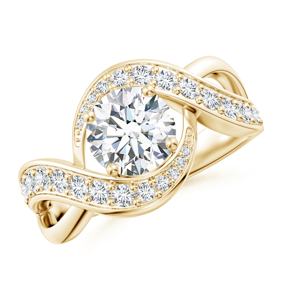 7mm GVS2 Solitaire Round Diamond Infinity Promise Ring in 18K Yellow Gold 