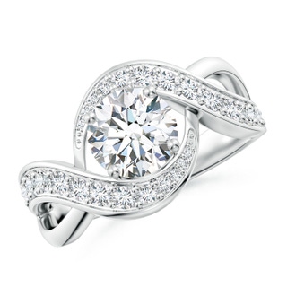 7mm GVS2 Solitaire Round Diamond Infinity Promise Ring in 9K White Gold