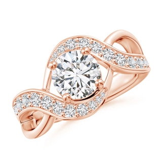 7mm HSI2 Solitaire Round Diamond Infinity Promise Ring in 18K Rose Gold