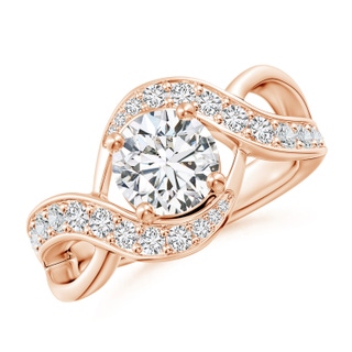 7mm HSI2 Solitaire Round Diamond Infinity Promise Ring in Rose Gold