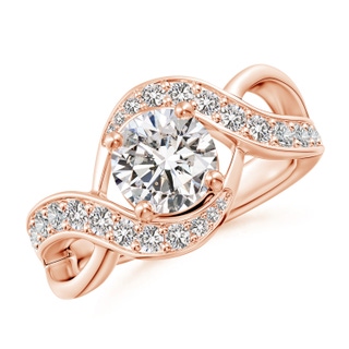 7mm IJI1I2 Solitaire Round Diamond Infinity Promise Ring in 18K Rose Gold