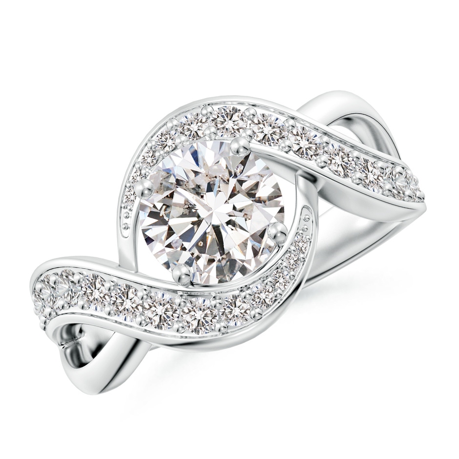 7mm IJI1I2 Solitaire Round Diamond Infinity Promise Ring in 18K White Gold 