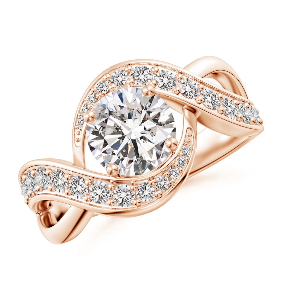 7mm IJI1I2 Solitaire Round Diamond Infinity Promise Ring in Rose Gold 
