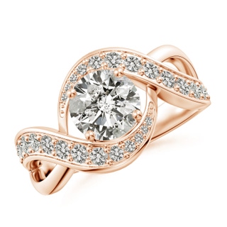 7mm KI3 Solitaire Round Diamond Infinity Promise Ring in Rose Gold