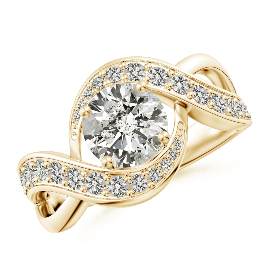 7mm KI3 Solitaire Round Diamond Infinity Promise Ring in Yellow Gold 