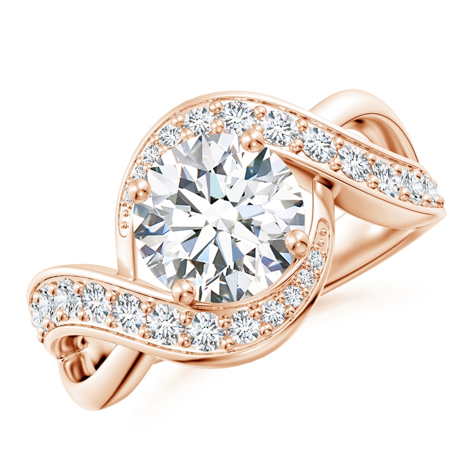 8.1mm GVS2 Solitaire Round Diamond Infinity Promise Ring in 18K Rose Gold 