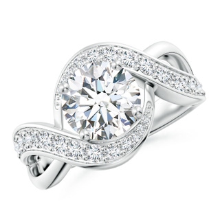 8.1mm GVS2 Solitaire Round Diamond Infinity Promise Ring in 18K White Gold