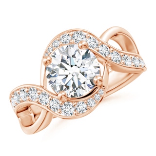 8.1mm GVS2 Solitaire Round Diamond Infinity Promise Ring in Rose Gold