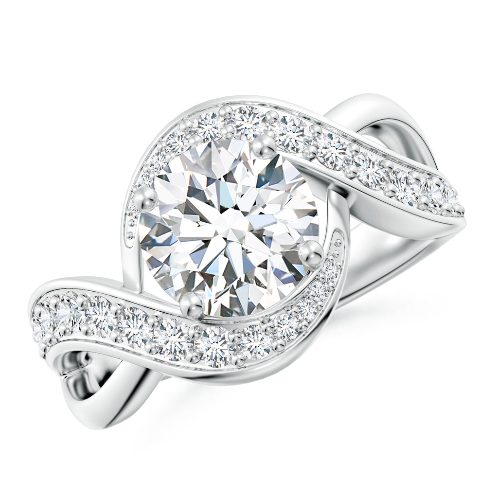 8.1mm GVS2 Solitaire Round Diamond Infinity Promise Ring in White Gold