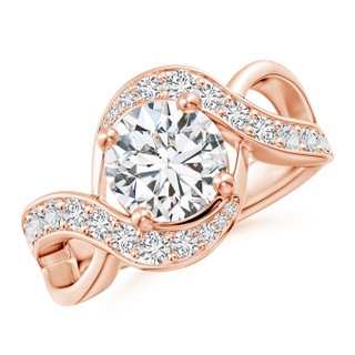 8.1mm HSI2 Solitaire Round Diamond Infinity Promise Ring in 18K Rose Gold