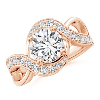 8.1mm HSI2 Solitaire Round Diamond Infinity Promise Ring in Rose Gold