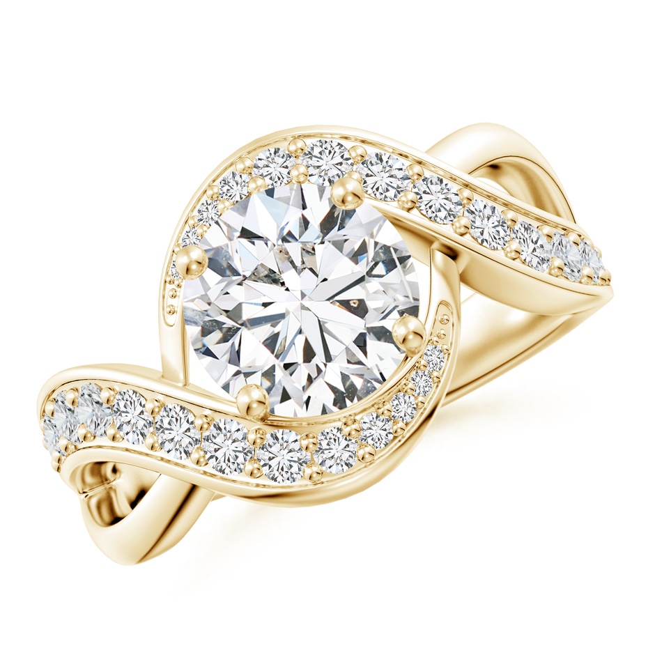 8.1mm HSI2 Solitaire Round Diamond Infinity Promise Ring in Yellow Gold 