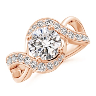 8.1mm IJI1I2 Solitaire Round Diamond Infinity Promise Ring in 10K Rose Gold