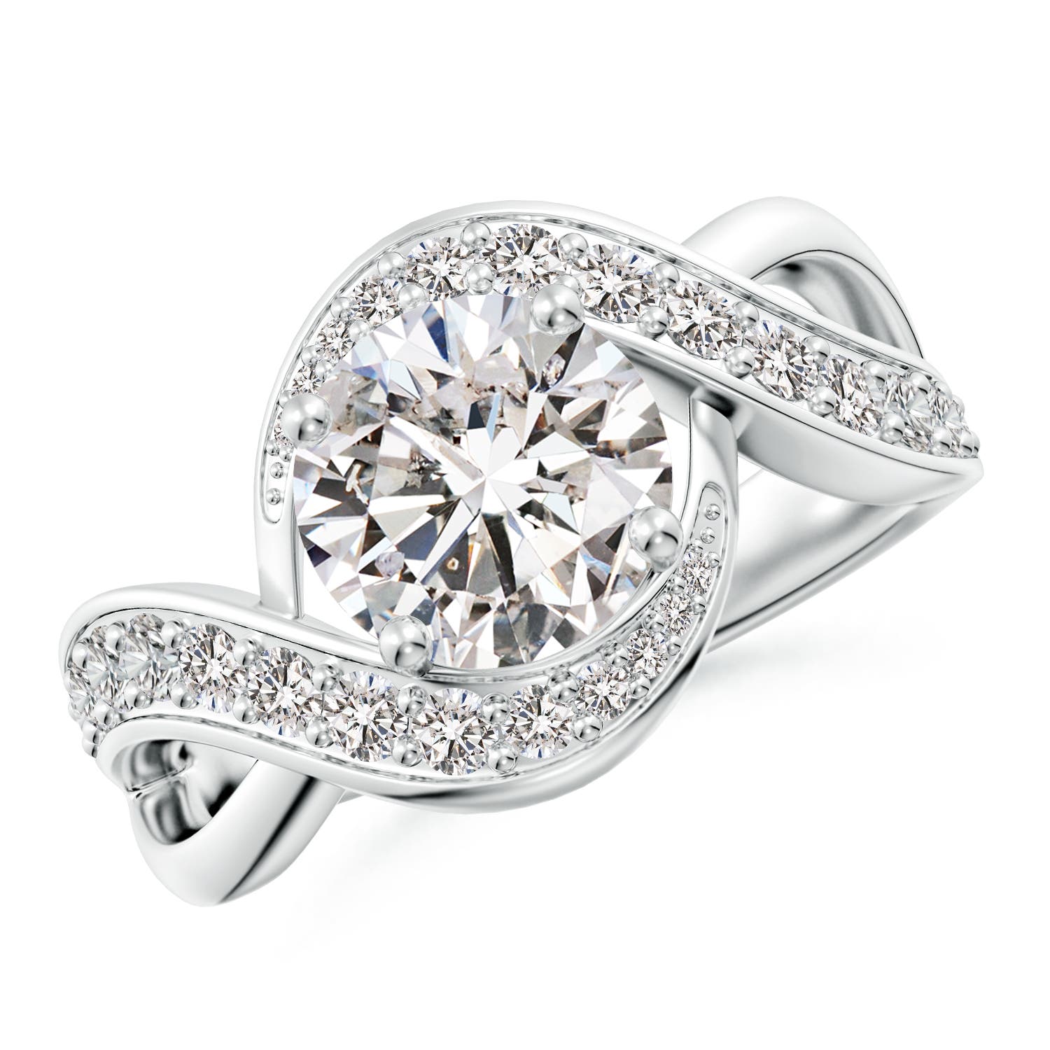 8.1mm IJI1I2 Solitaire Round Diamond Infinity Promise Ring in 18CT White Gold