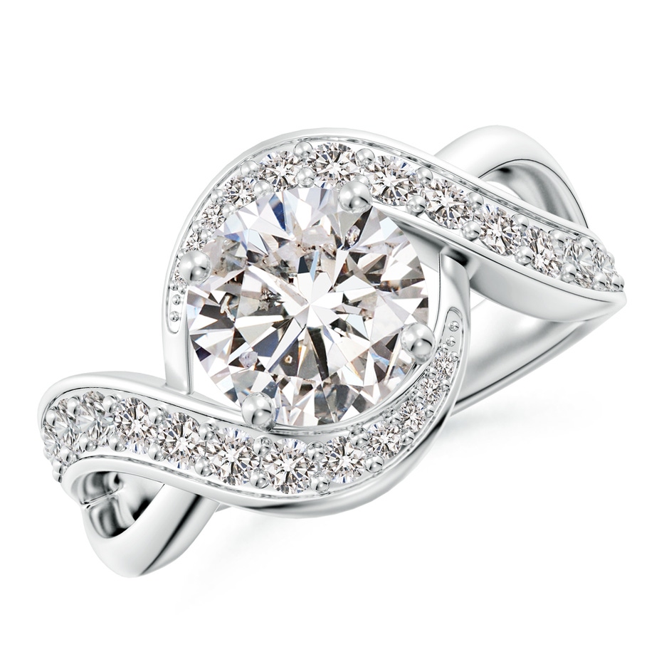 8.1mm IJI1I2 Solitaire Round Diamond Infinity Promise Ring in 18K White Gold 