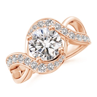 8.1mm IJI1I2 Solitaire Round Diamond Infinity Promise Ring in 9K Rose Gold