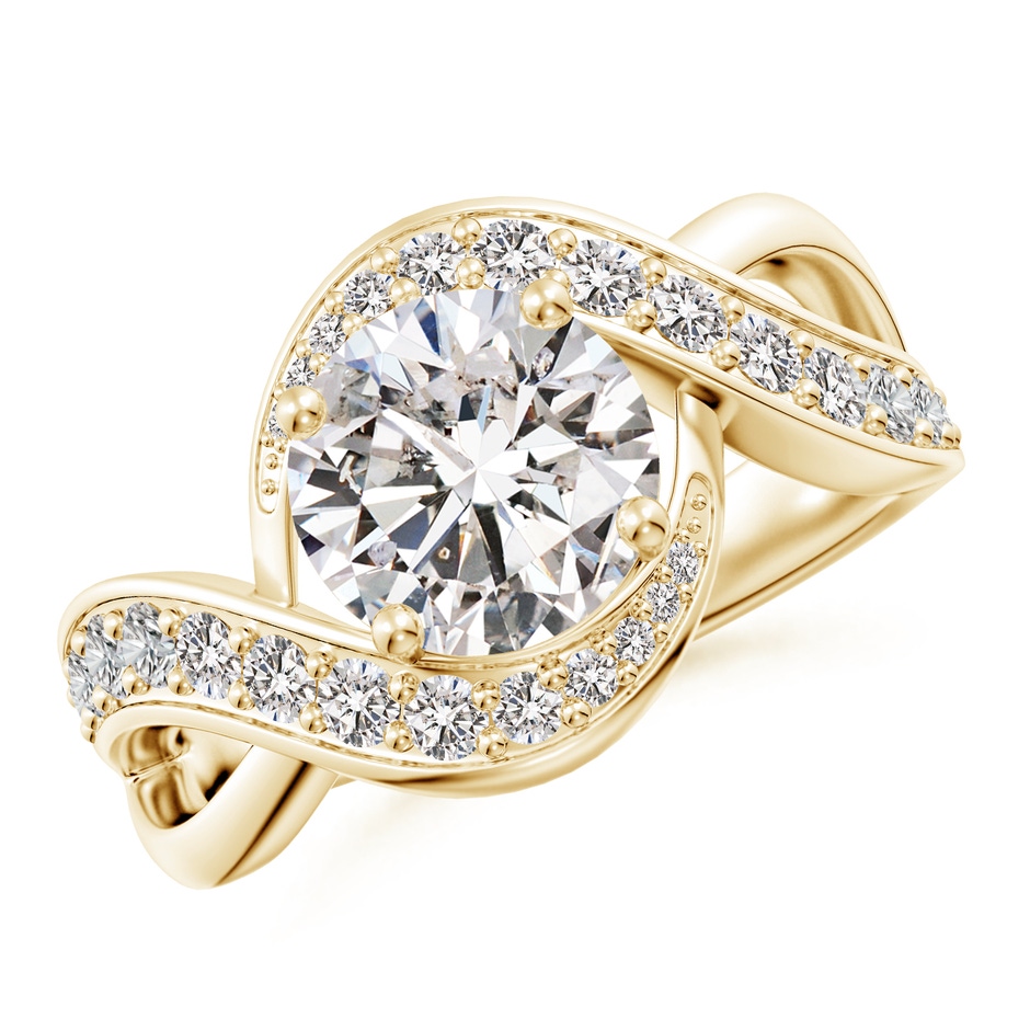 8.1mm IJI1I2 Solitaire Round Diamond Infinity Promise Ring in Yellow Gold 