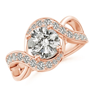 8.1mm KI3 Solitaire Round Diamond Infinity Promise Ring in 18K Rose Gold