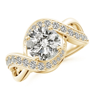 8.1mm KI3 Solitaire Round Diamond Infinity Promise Ring in 18K Yellow Gold