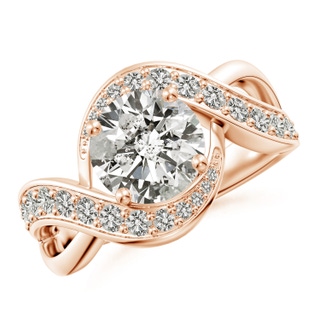 8.1mm KI3 Solitaire Round Diamond Infinity Promise Ring in Rose Gold