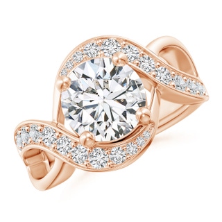 8.9mm HSI2 Solitaire Round Diamond Infinity Promise Ring in 9K Rose Gold