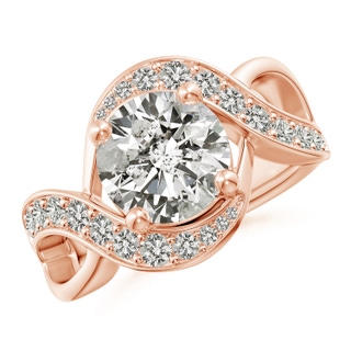 8.9mm KI3 Solitaire Round Diamond Infinity Promise Ring in 18K Rose Gold