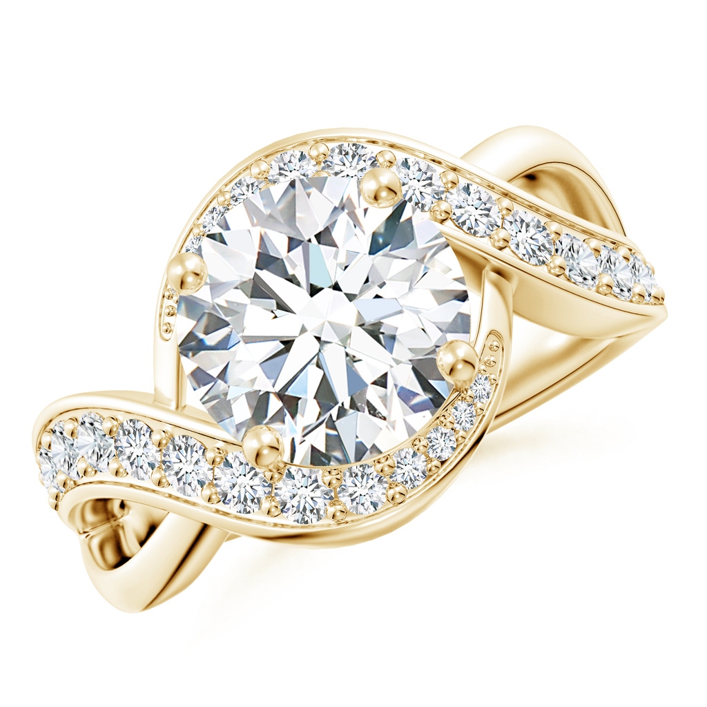 9.2mm GVS2 Solitaire Round Diamond Infinity Promise Ring in 18K Yellow Gold