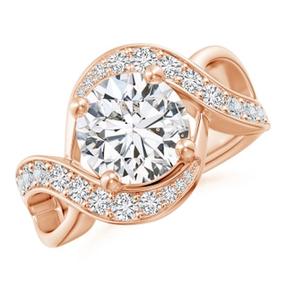 9.2mm HSI2 Solitaire Round Diamond Infinity Promise Ring in Rose Gold