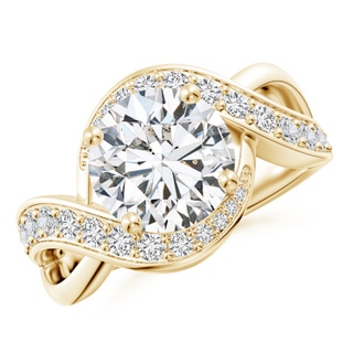 9.2mm HSI2 Solitaire Round Diamond Infinity Promise Ring in Yellow Gold