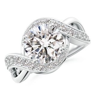 9.2mm IJI1I2 Solitaire Round Diamond Infinity Promise Ring in 18K White Gold