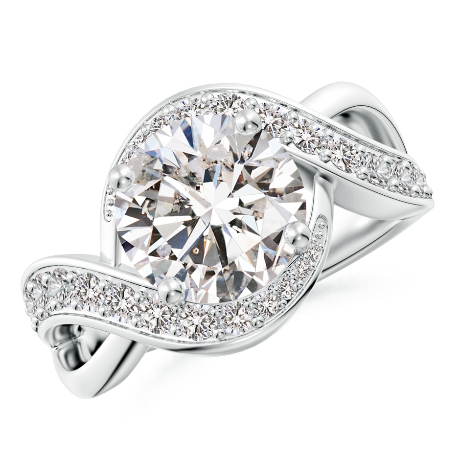 9.2mm IJI1I2 Solitaire Round Diamond Infinity Promise Ring in White Gold 