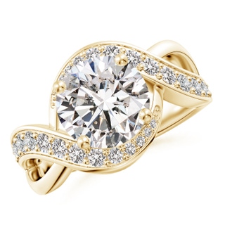 9.2mm IJI1I2 Solitaire Round Diamond Infinity Promise Ring in Yellow Gold